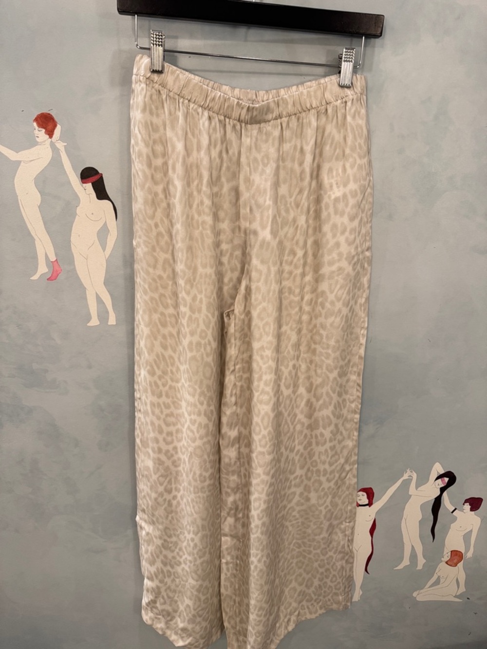 Anine Bing Roslyn Leopard-Print Satin Pants